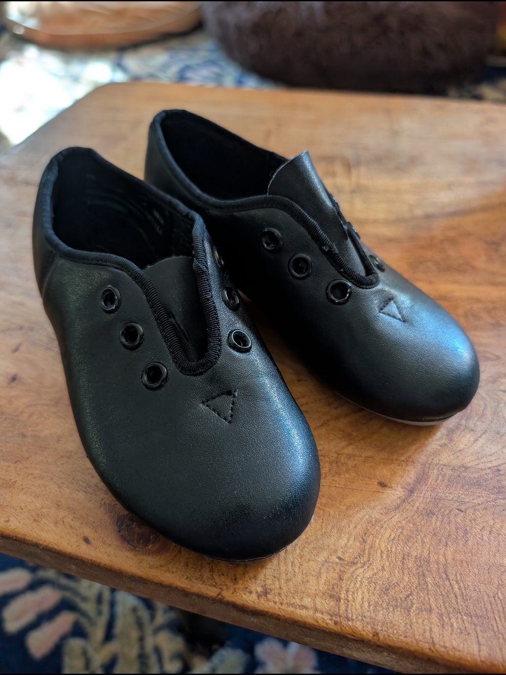 Black Leather Tap Dance Shoes For Toddler